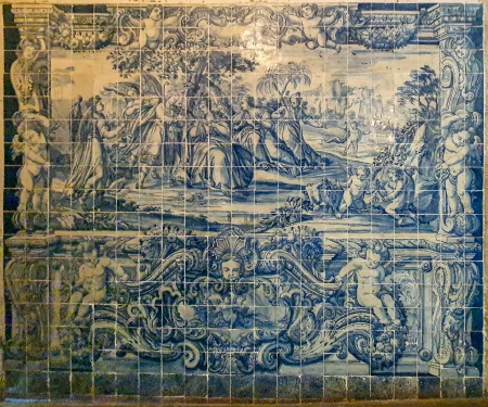 Painel de azulejos (Salomão presenteia Sulamita)