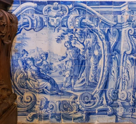 Painel de azulejos (Cartela de Sulamita com espada cravada no peito)