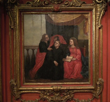 Pintura [Aparição de Nossa Senhora e São João Evangelista ao Beato Ruperto de Deutz]